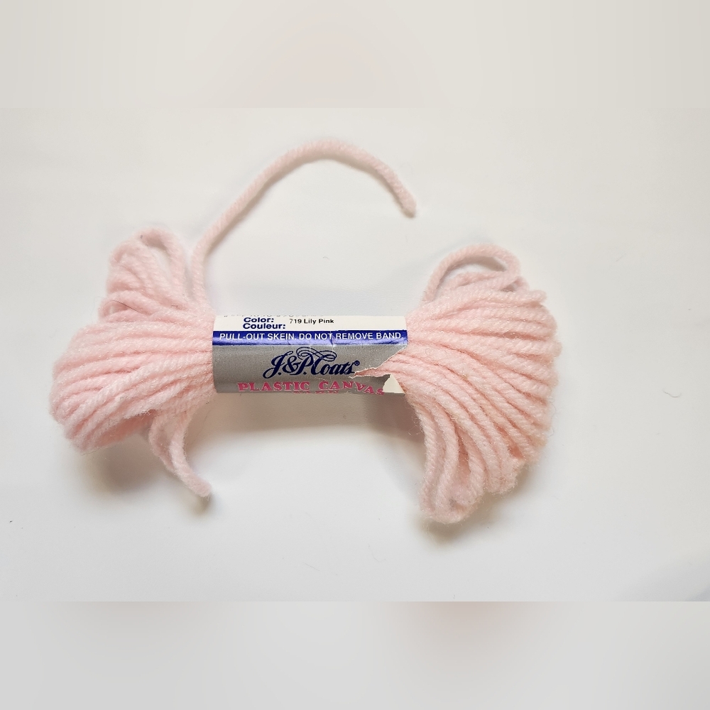 J&P Coats Plast Canvas Yarn 100% Acrylic,  1 Skeins , 4 ply 10 yd Lilly Pink